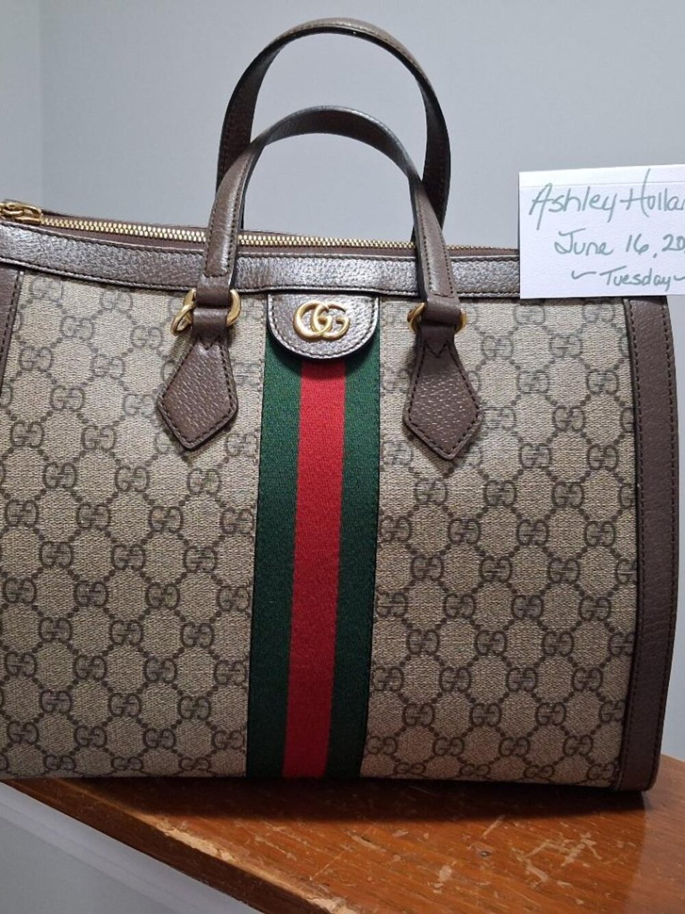 AUTH GUCCI OPHIDIA GG MEDIUM TOTE